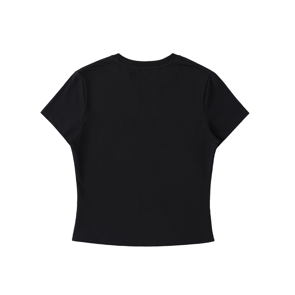 Hot Girl Lash Club Embroidered Essential Bodycon Crewneck T-Shirt Black