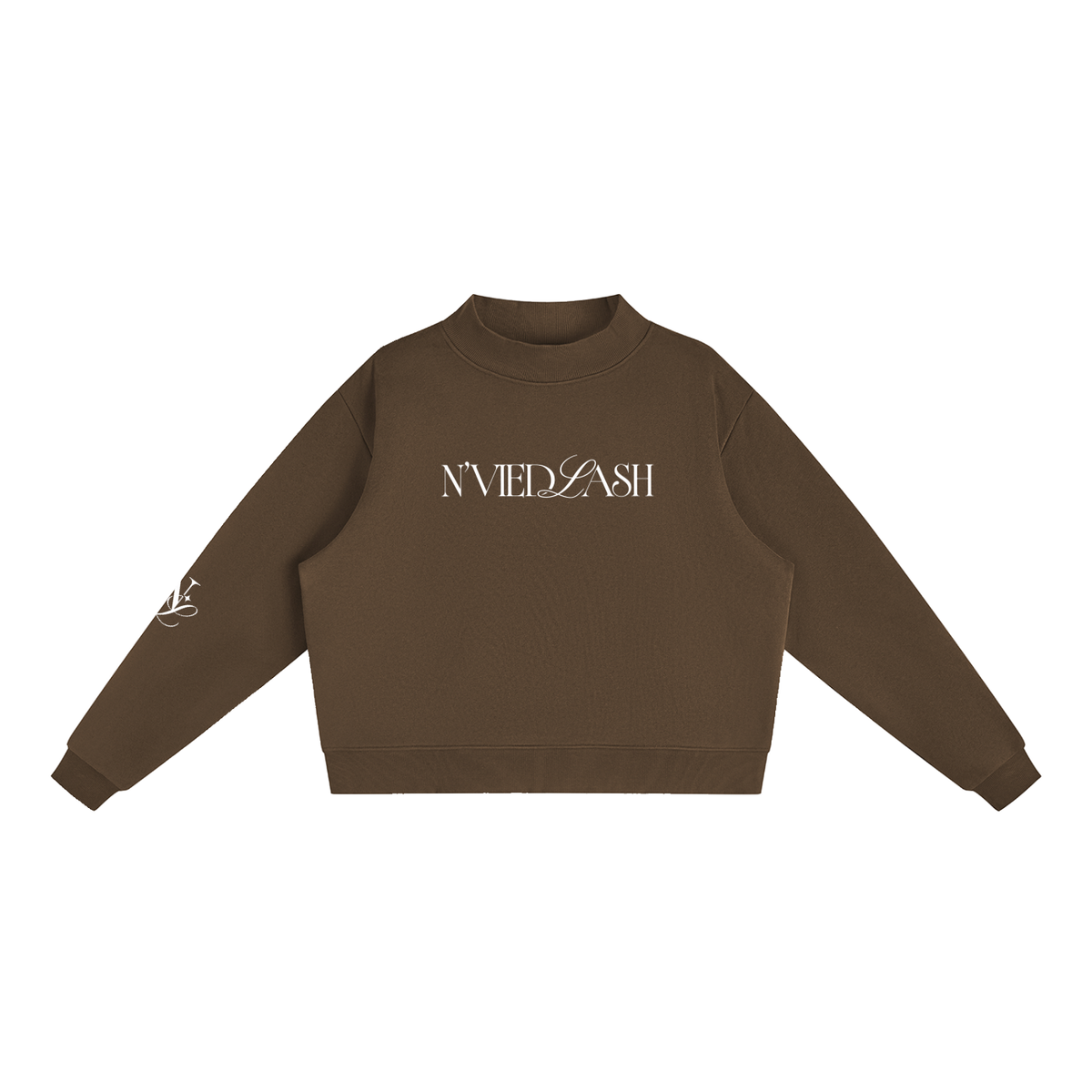 N’Vied Lash Essential Fleece Mock-Neck Crew Sweatshirt