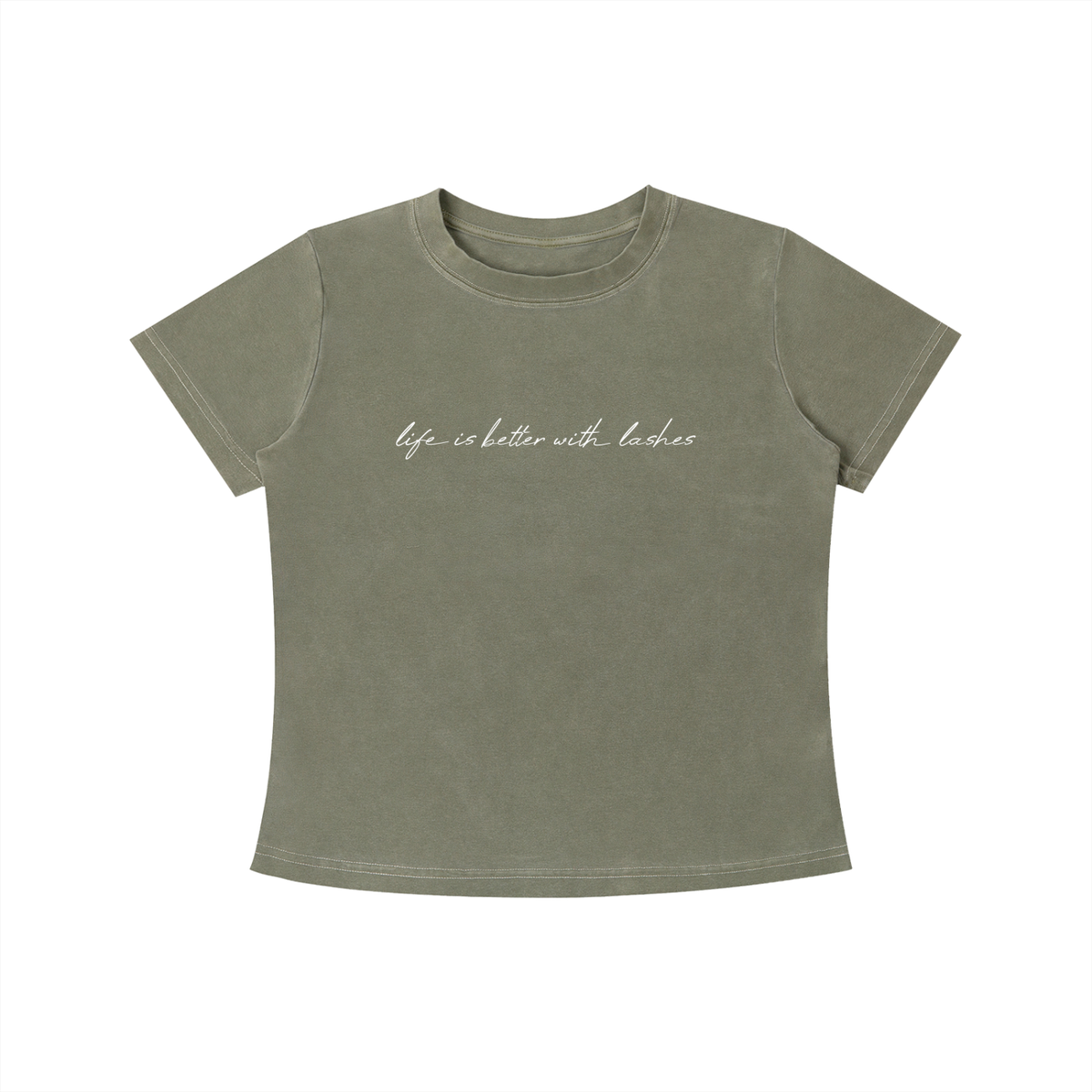 Life is better with lashes Vintage Wash Slim Fit T-shirt