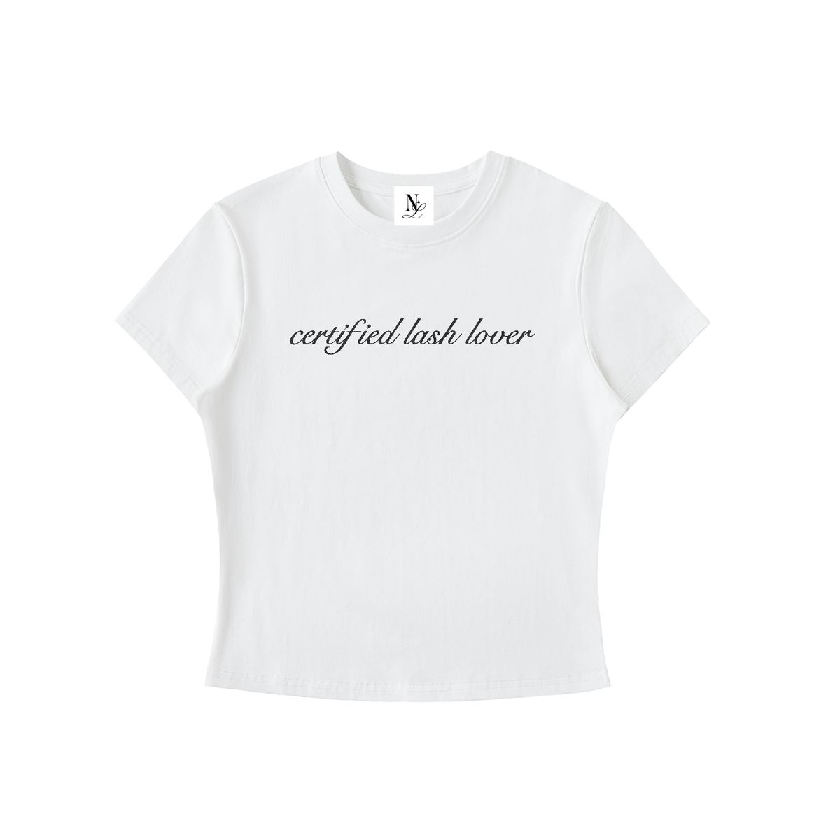 Certified Lash Lover Essential Bodycon Crewneck T-Shirt White