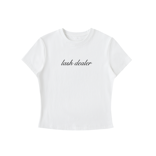 Lash Dealer Embroidered Essential Bodycon Crewneck T-Shirt