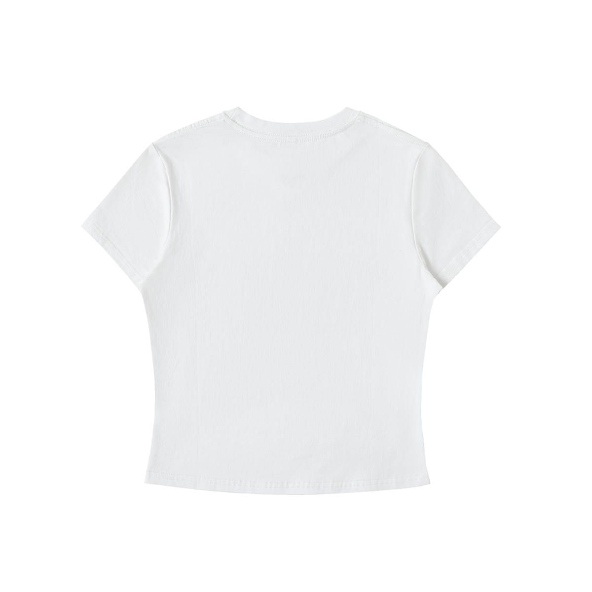 Hot Girl Lash Club Embroidered Essential Bodycon Crewneck T-Shirt White