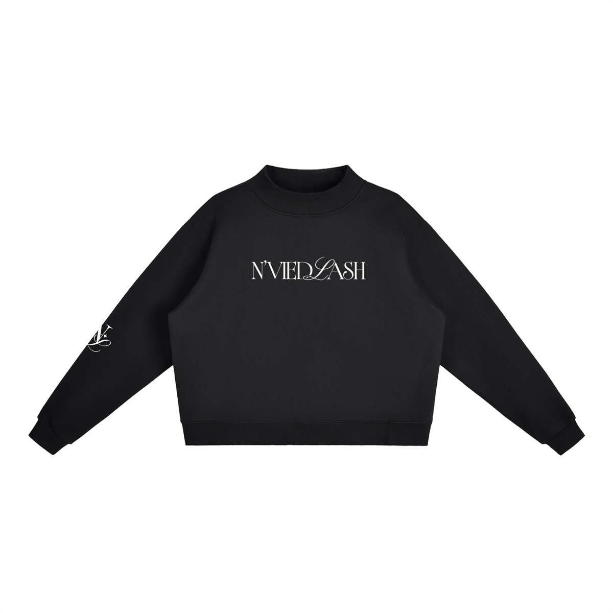 N'Vied Lash Essential Fleece Mock-Neck Crew Sweatshirt